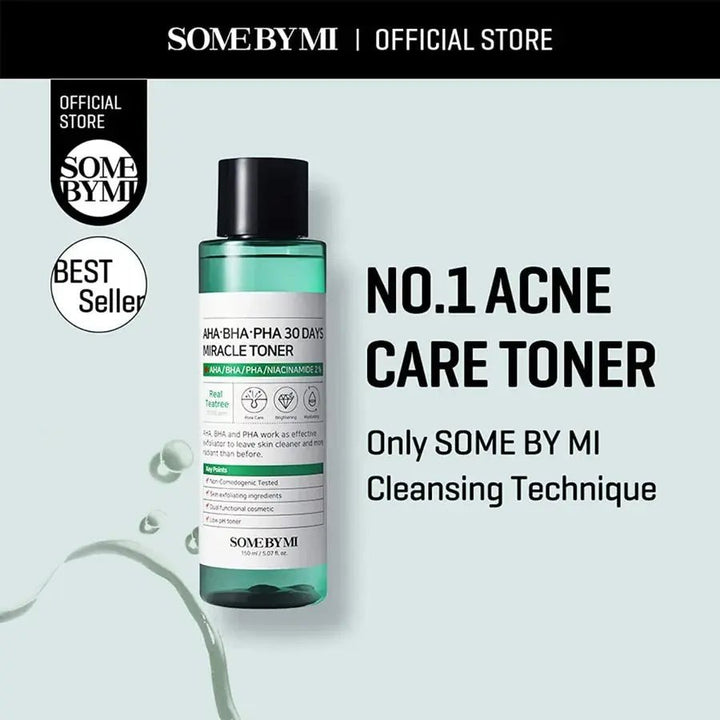 [ACNE Removal & Pore Control For Oily and Combination Skin kit ] Tonner + Pores deep cleansing foam SOME BY MI - Luxeery