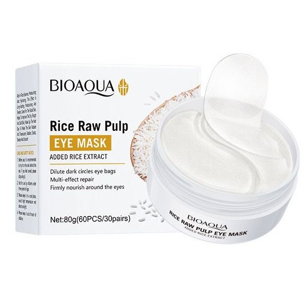 Bioaqua Rice Pulp Eye Mask 60Pc 80G bioaqua - Luxeery