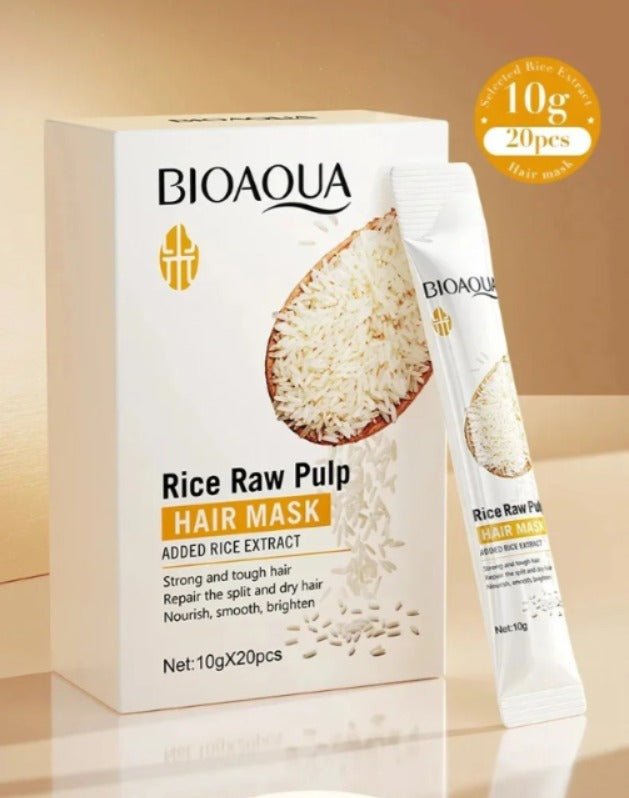 Bioaqua Rice Raw Pulp Hair Mask 10Gx20Pcs bioaqua - Luxeery