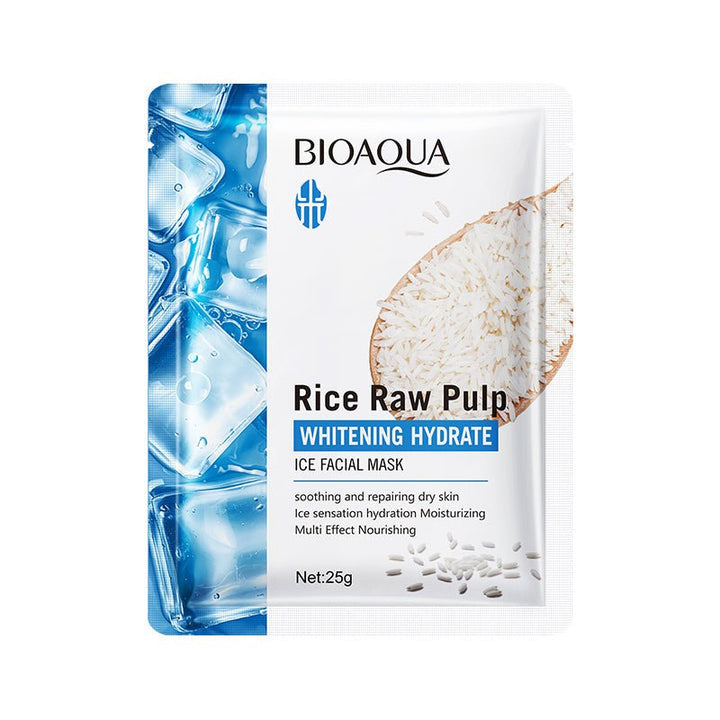 Bioaqua Rice Raw Pulp Whitening Hydrate Ice Facial Mask 25G - 1 PC bioaqua - Luxeery