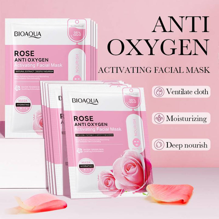 Bioaqua - Rose Anti Oxygen Activating Facial Mask 30G bioaqua - Luxeery