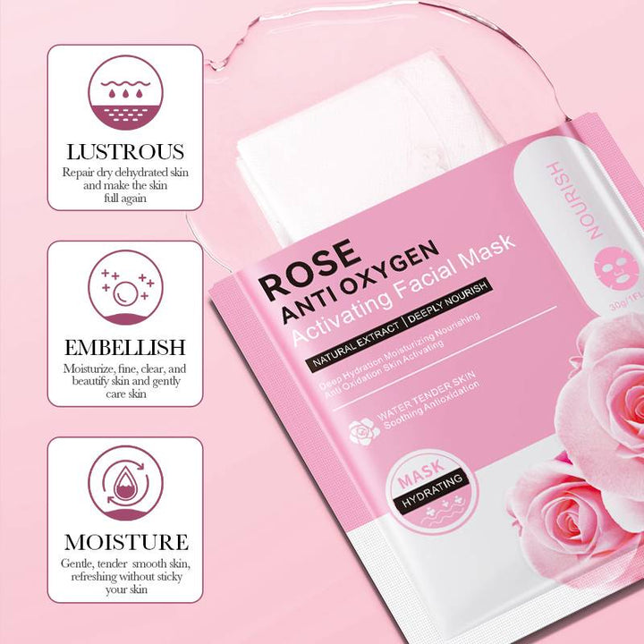 Bioaqua - Rose Anti Oxygen Activating Facial Mask 30G bioaqua - Luxeery