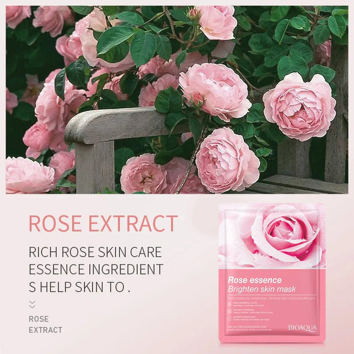 Bioaqua Rose Essence Brighten Skin Mask 25G - 1 PC bioaqua - Luxeery