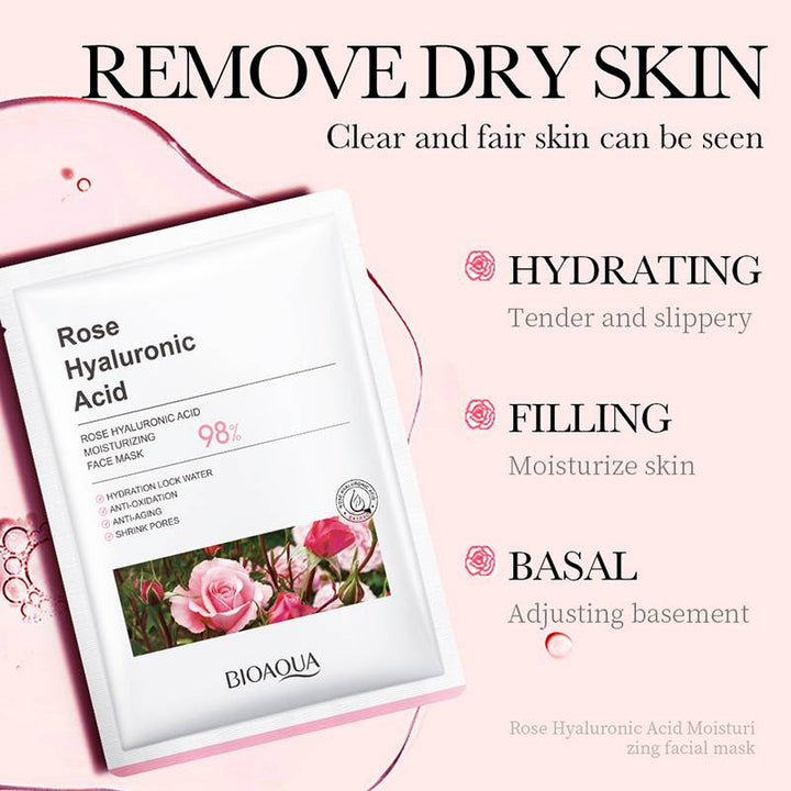 Bioaqua - Rose Hyaluronic Acid Moisturizing Face Mask 25G - 1 PC bioaqua - Luxeery