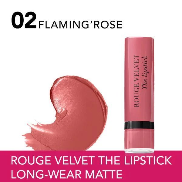 Bourjois - Rouge Velvet The Lipstick Flaming Rose # 02 Bourjois - Luxeery