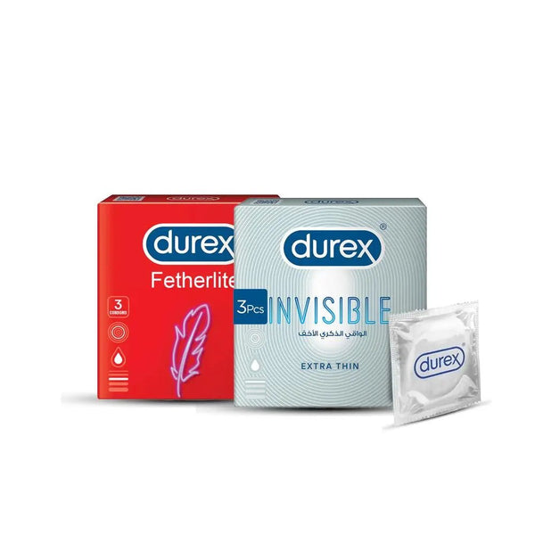 Bundle - Durex Condoms 3s feather lite + Durex Condom Invisible 3'S Durex Pakistan - Luxeery