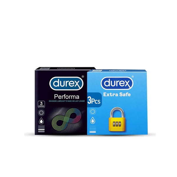 Bundle - Durex Extra Safe 3's Condoms + Durex - Condoms 3S Performa Durex Pakistan - Luxeery