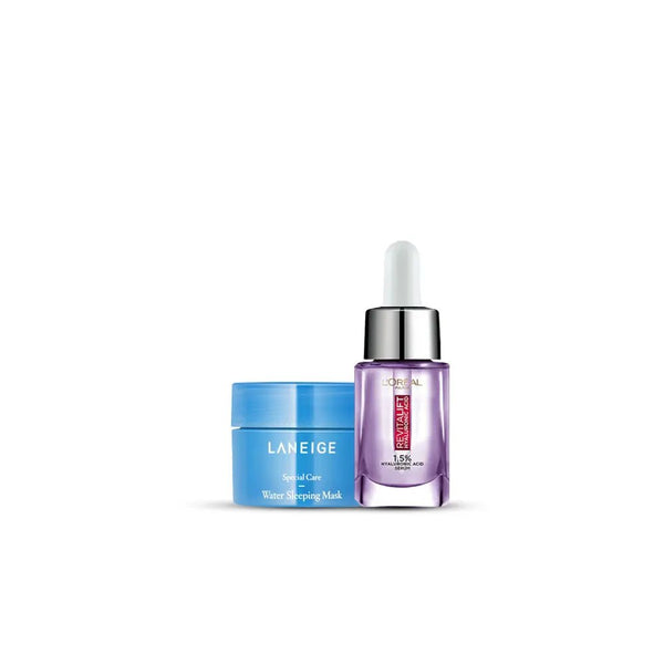 Bundle - L'Oreal Paris Revitalift 1.5% Hyaluronic Acid Face Serum 15 Ml + Laneige Water Sleeping Mask 15Ml Luxeery - Luxeery