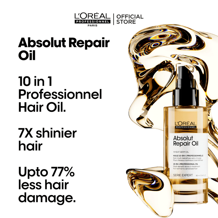 Bundle - L'Oreal Professional - Serie Expert Absolute Repair Mask 250 ML + L'Oreal Professional - Serie Expert Absolute Repair Shampoo 300 ML + L'Oreal Professional - Serie Expert Absolute Repair Hair Serum 90 ML L'Oreal Professional - Luxeery