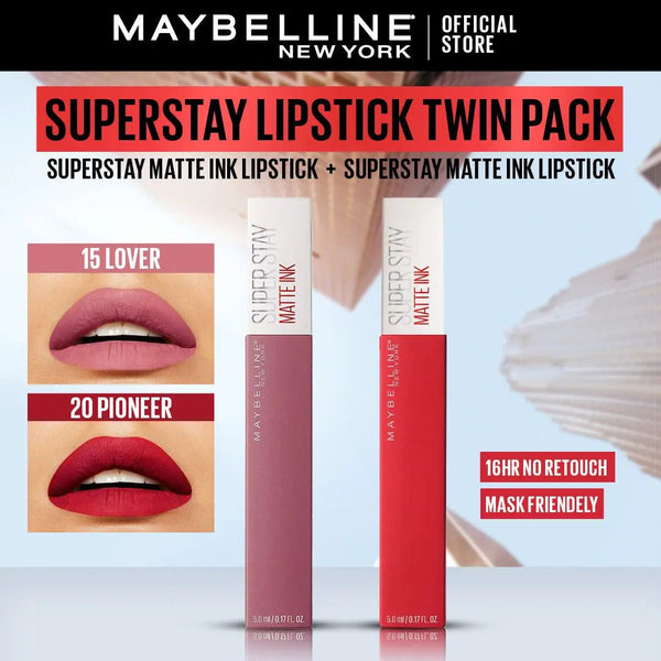 Bundle - Maybelline Superstay Lipstick Twin Pack Maybelline - Luxeery