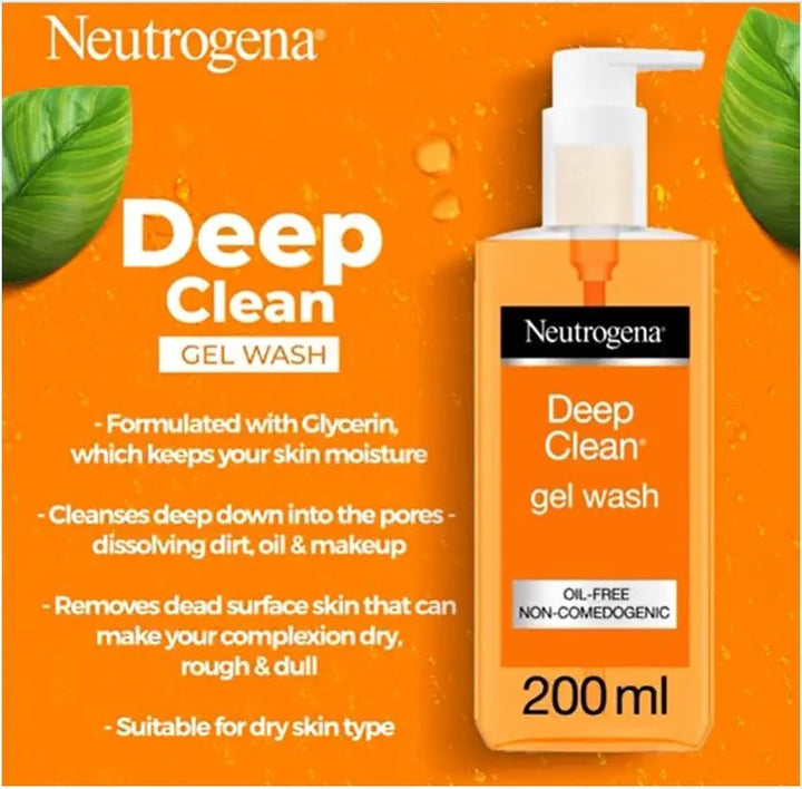 Bundle - Neutrogena Hydro Boost Gel - Cream Moisturiser 50Ml + Neutrogena Deep Clean Gel Wash - 200 Ml Neutrogena - Luxeery