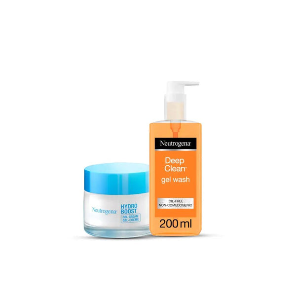 Bundle - Neutrogena Hydro Boost Gel - Cream Moisturiser 50Ml + Neutrogena Deep Clean Gel Wash - 200 Ml Neutrogena - Luxeery