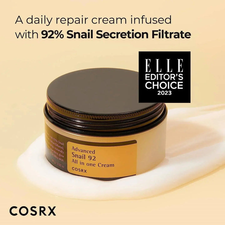 [Bundle Offer - CORSX Snail Mucin Skin Repair Glow Kit] Advanced Snail 96 Mucin Power Essence - Facial Essence 100ml + Advanced Snail 92 All in one Cream COSRX - Luxeery