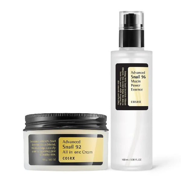 [Bundle Offer - CORSX Snail Mucin Skin Repair Glow Kit] Advanced Snail 96 Mucin Power Essence - Facial Essence 100ml + Advanced Snail 92 All in one Cream COSRX - Luxeery