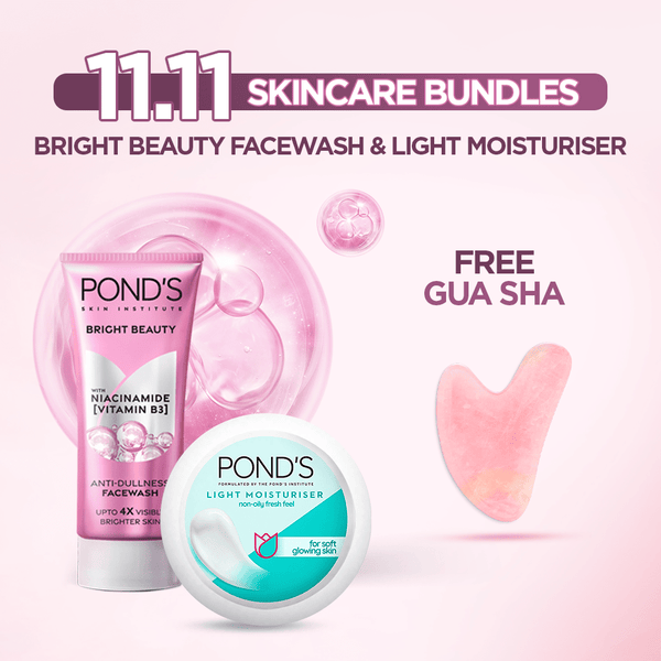 Bundle - Pond'S Bright Beauty Spotless Glow Face Wash 100G + Ponds Moisturizing Cream 75Ml - Free Gua Sha Ponds - Unilever Pakistan - Luxeery