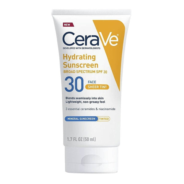 Cerave Hydrating Mineral Sunscreen Spf30 Face Sheer Tint 1.7Oz/50Ml CERAVE - Luxeery