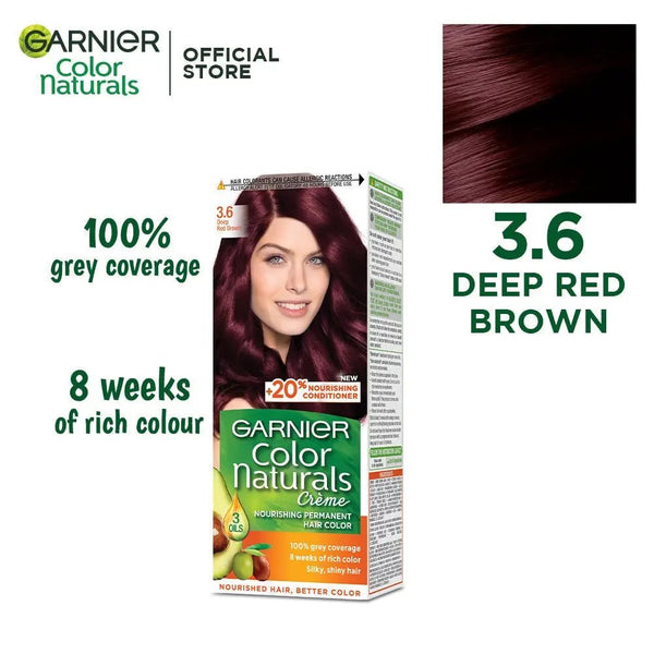 Garnier - Color Naturals Hair Colors - 3.6 Deep Red Brown Garnier - Luxeery