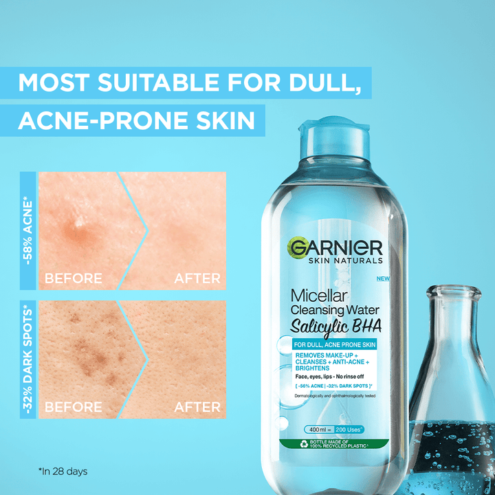 Garnier Salicylic + BHA Micellar Cleansing Water for Acne Prone Skin - 125Ml Garnier SkinCare - Luxeery