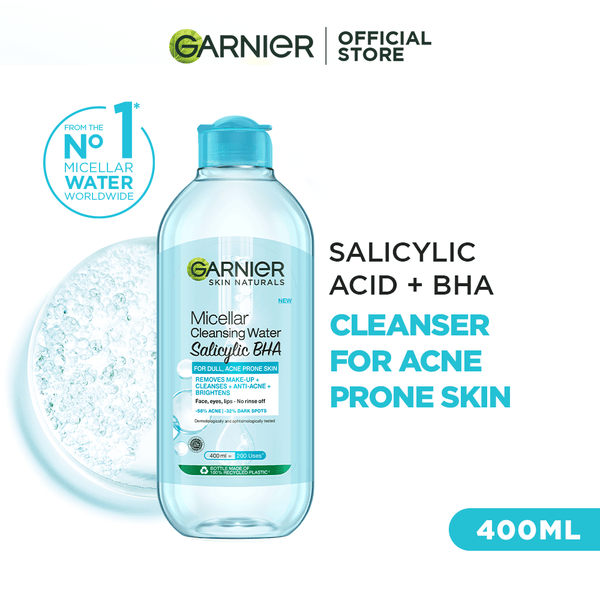 Garnier Salicylic + BHA Micellar Cleansing Water for Acne Prone Skin - 400Ml Garnier SkinCare - Luxeery