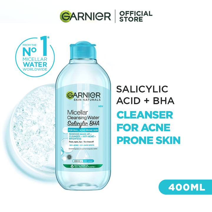 Garnier Salicylic + BHA Micellar Cleansing Water for Acne Prone Skin - 400Ml Garnier SkinCare - Luxeery