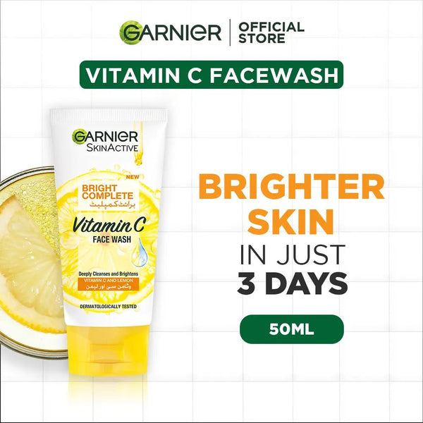 Garnier Skin Active Bright Complete Face Wash 50 Ml - For Brighter Skin Garnier SkinCare - Luxeery