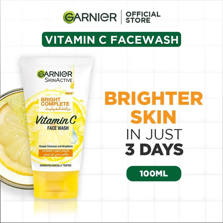 Garnier Skin Active Bright Complete Facewash - 100ml Garnier - Luxeery