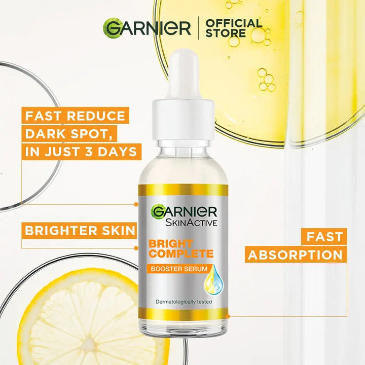 Garnier Skin Active Bright Complete Vitamin C Booster Serum 30 Ml - Contains Niacinamide Garnier - Luxeery