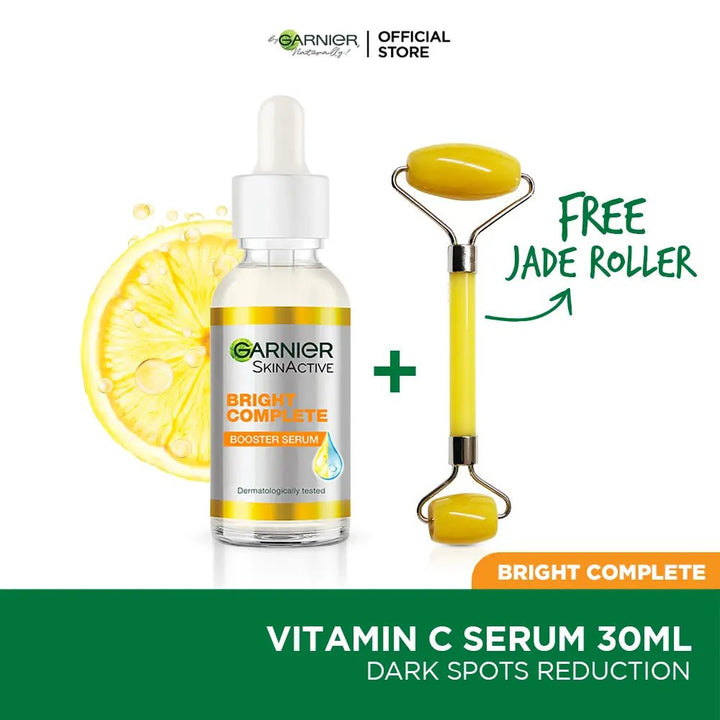 Garnier - Skin Active Bright Complete Vitamin C Booster Serum 30 Ml with Free Jade Roller Garnier - Luxeery