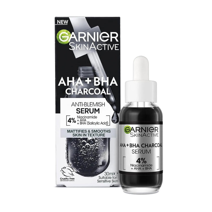 Garnier SkinActive 4% AHA + BHA & Niacinamide Charcoal Face Serum – 30ml Garnier - Luxeery