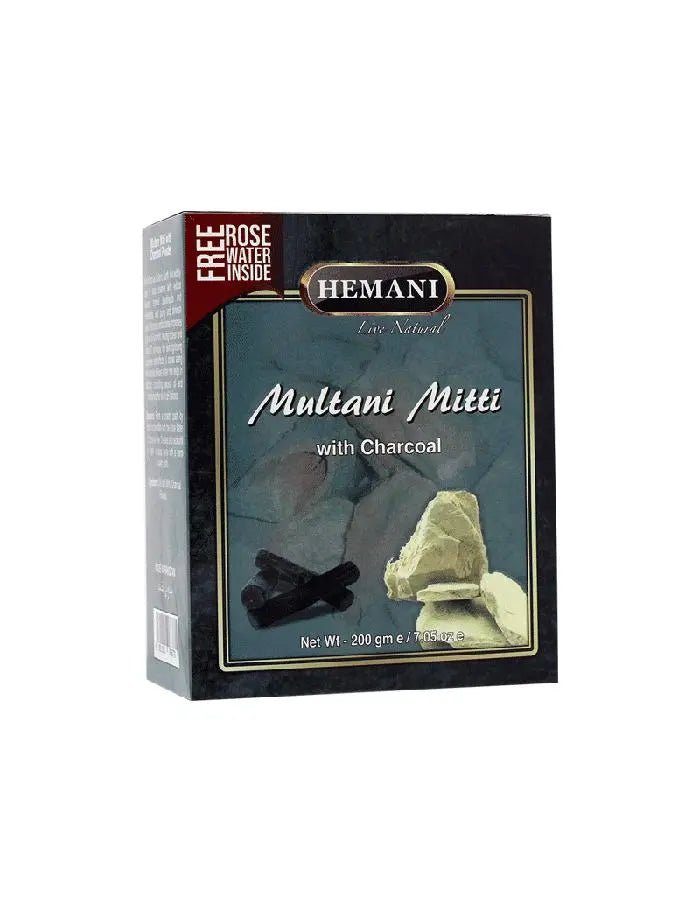 Hemani Multani Mitti With Charcoal Powder WB by Hemani - Luxeery