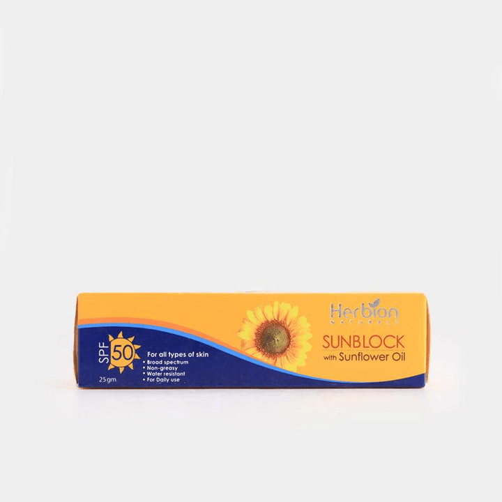 Herbion Naturals Sun Block With Sun Flower Oil 25Gm Herbion - Luxeery