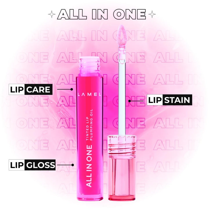 Lamel - All In One Lip Tinted Plumping Oil №404 Berry Ice Lamel - Luxeery