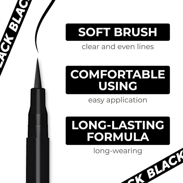 Lamel - Black Eyeliner With Soft Brush №401 Deep Black Lamel - Luxeery