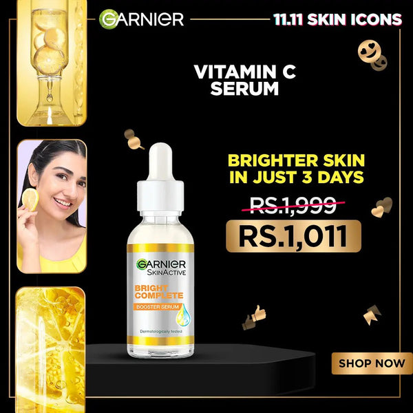 L'Oreal Mega Deals - Garnier Skin Active Bright Complete Vitamin C Booster Serum 30 Ml - Contains Niacinamide L'Oreal Mega Deals - Luxeery