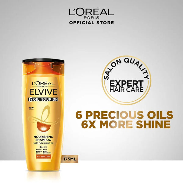 L'Oreal Paris - Elvive 6 Oil Nourish Shampoo 175 ml - For Dull & Dry Hair L'Oreal CPD - Luxeery