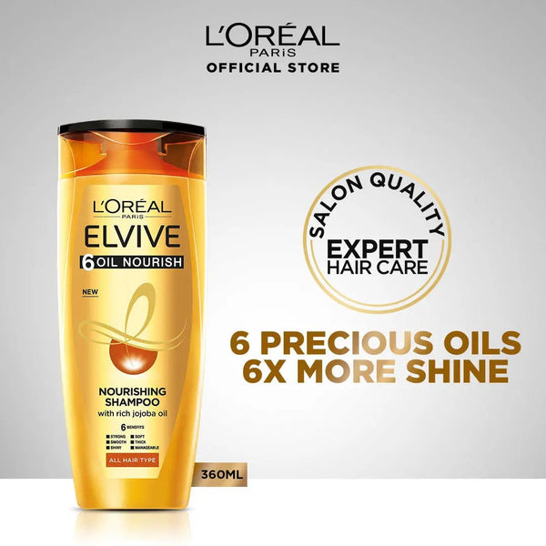 L'Oreal Paris - Elvive 6 Oil Nourish Shampoo 360 ml - For Dull & Dry Hair L'Oreal CPD - Luxeery