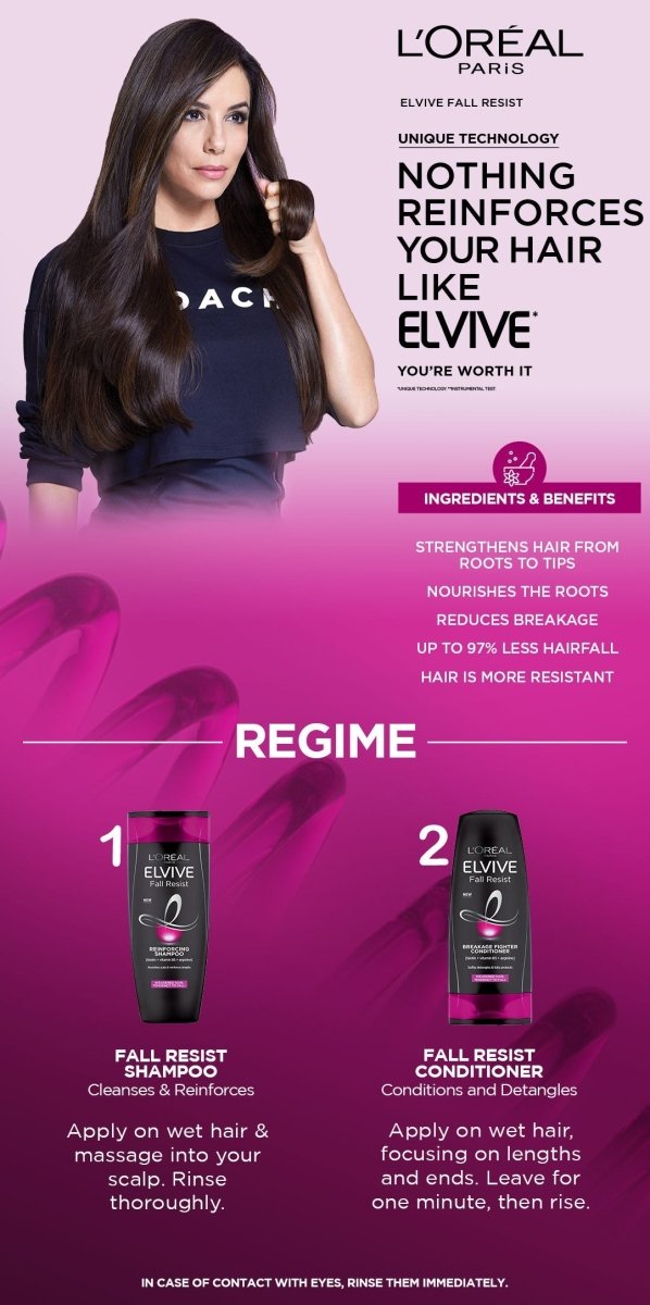 L'Oreal paris elvive fall resist shampoo 175 ml - for hairfall L'Oreal Haircare - Luxeery