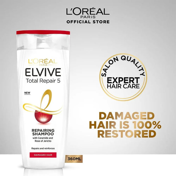 L'Oreal Paris Elvive Total Repair 5 Shampoo 360 Ml - For Damaged Hair L'Oreal Haircare - Luxeery