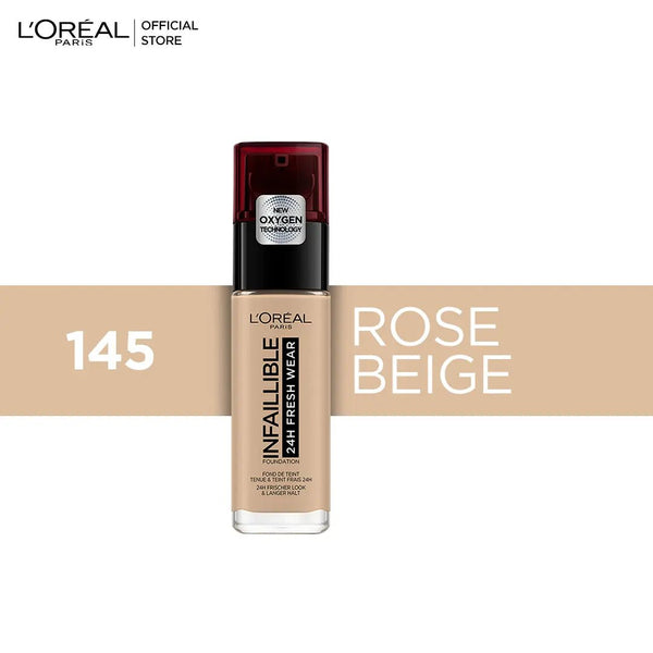 LOreal Paris - Infallible 24H Foundation 145 Rose Beige, 30 ml L'Oreal CPD - Luxeery