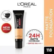 L'Oreal Paris Infallible 24H Matte Cover Liquid Foundation - 118 Rose Linen L'Oreal Makeup - Luxeery