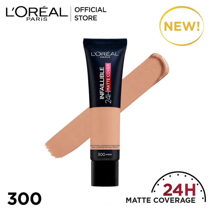 LOreal Paris Infallible 24H Matte Cover Liquid Foundation - 300 Amber L'Oreal CPD - Luxeery