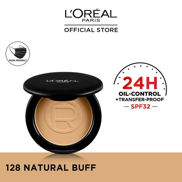 L'Oreal Paris Infallible 24H Oil Killer High Coverage Face Powder - 128 Natural Buff L'Oreal Makeup - Luxeery