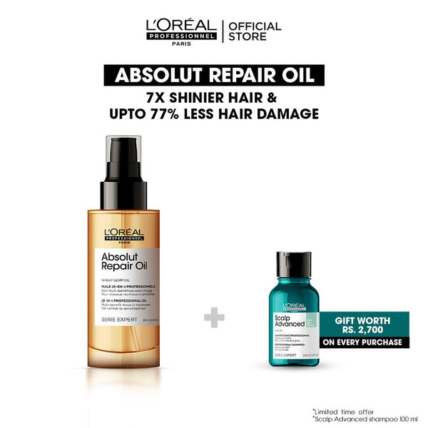 L'Oreal Professional - Serie Expert Absolute Repair Hair Serum 90 ML - For Dry & Damaged Hair with free gift L'Oreal Professional - Luxeery