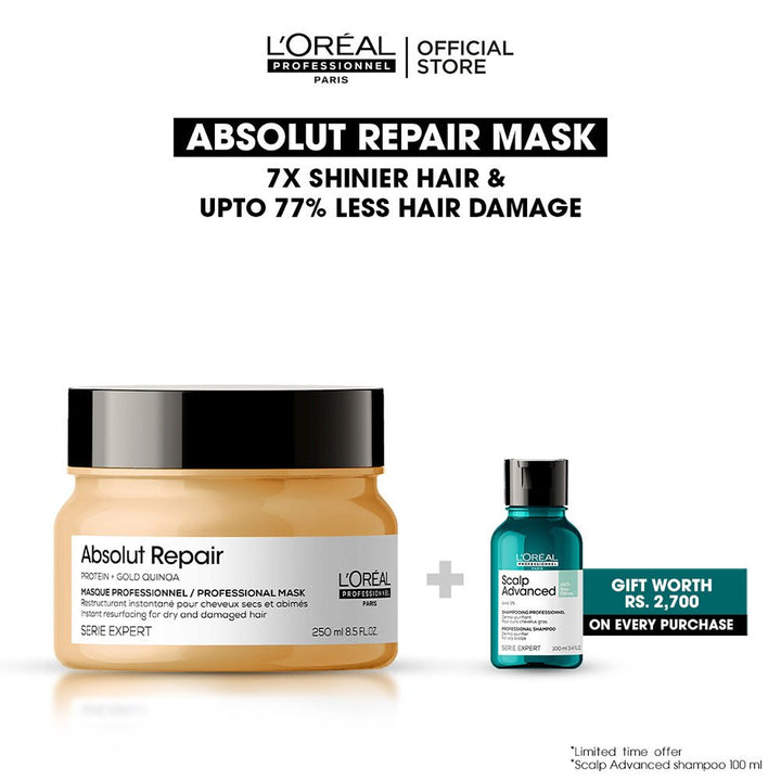 L'Oreal Professional - Serie Expert Absolute Repair Mask 250 ML - For Dry & Damaged Hair with free gift L'Oreal Professional - Luxeery