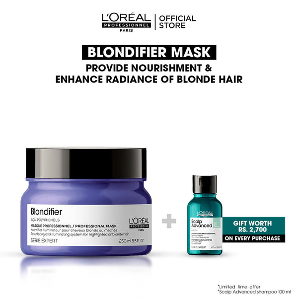 L'Oreal Professional - Serie Expert Blondifier Mask 250 ML - For Highlighted & Bleached Hair with free gift L'Oreal Professional - Luxeery