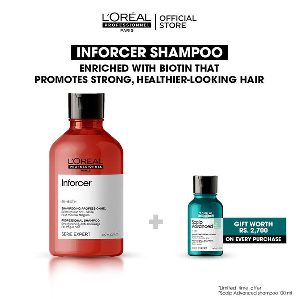 L'Oreal Professional - Serie Expert Inforcer Shampoo 300 ML - For Weak & Brittle Hair with free gift L'Oreal Professional - Luxeery