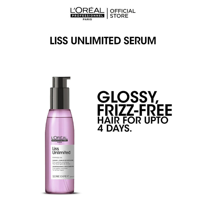 L'Oreal Professional - Serie Expert Liss Unlimited Shine Perfecting Blow Dry Hair Oil 125 ML - For Frizzy & Unruly Hair with free gift L'Oreal Professional - Luxeery