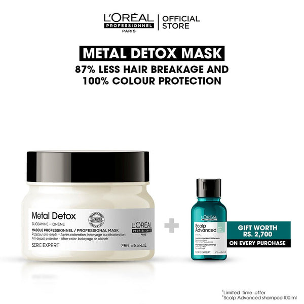 L'Oreal Professional - Serie Expert Metal Detox Mask 250 ML - For Sensitized Hair with free gift L'Oreal Professional - Luxeery