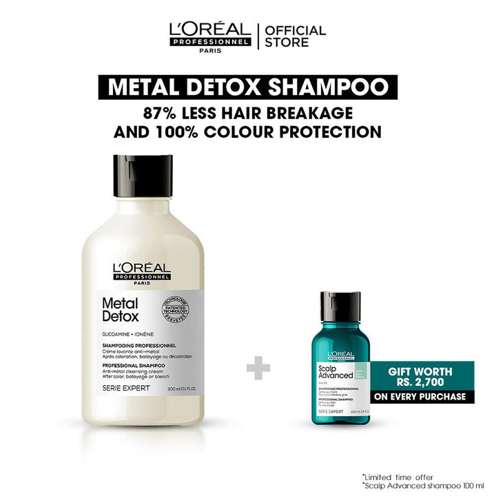 L'Oreal Professional - Serie Expert Metal Detox Shampoo 300 ML - Sulphate Free with free gift L'Oreal Professional - Luxeery