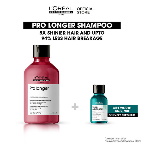 L'Oreal Professional - Serie Expert Pro Longer Shampoo 300 ML - For Length Renewal with free gift L'Oreal Professional - Luxeery